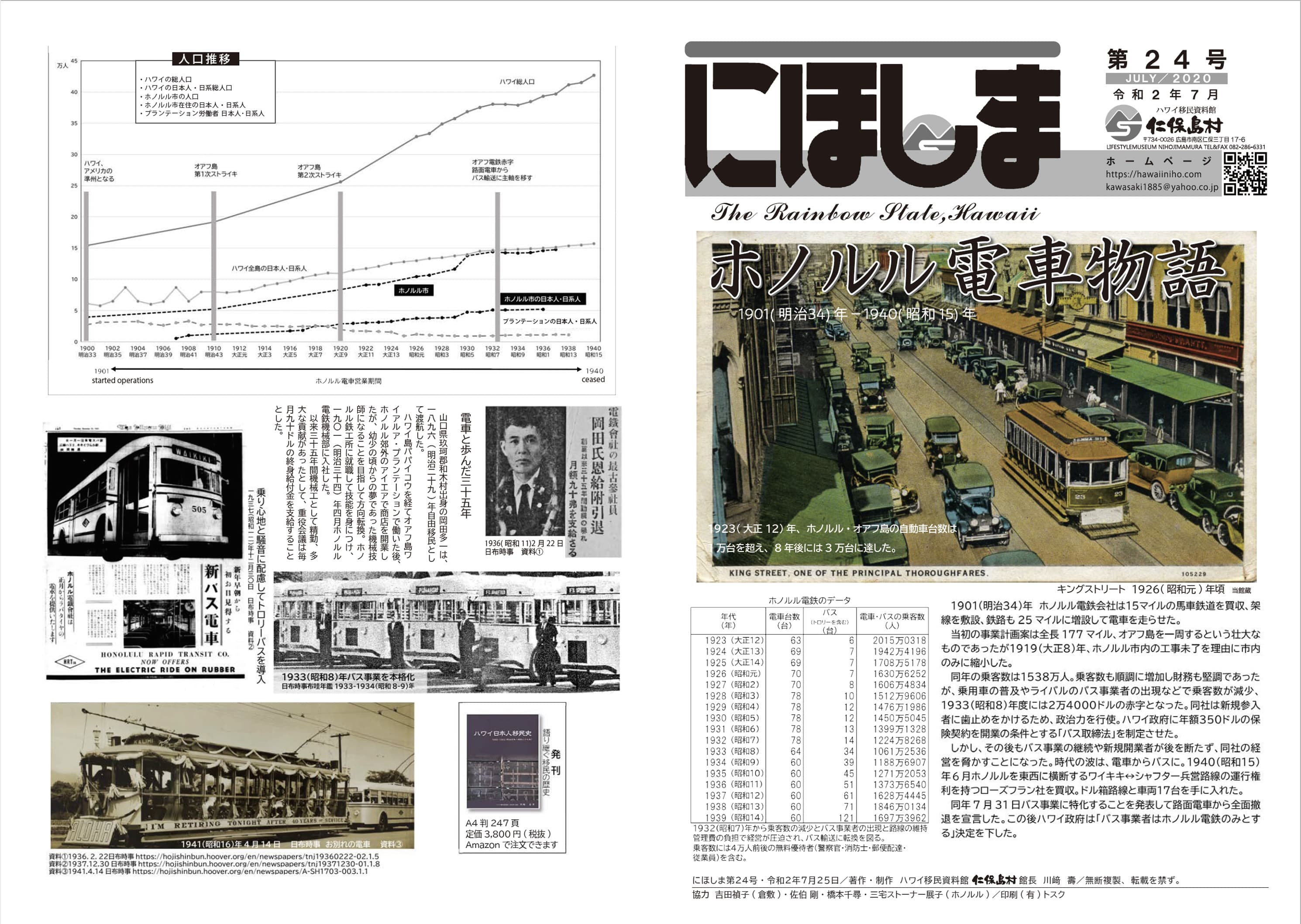 『にほしま第24号 ホノルル電車物語』